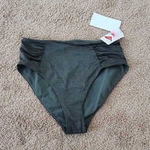 NWT Athleta Aqualuxe High Rise Swim Bottom, Gray, Size M